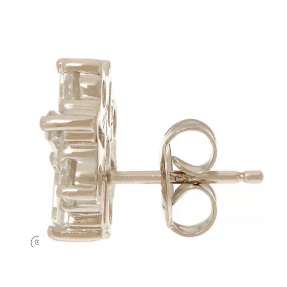 TOVA For Diamonique Star Stud Earrings, Platinum Clad Sterling Silver - Picture 6 of 6